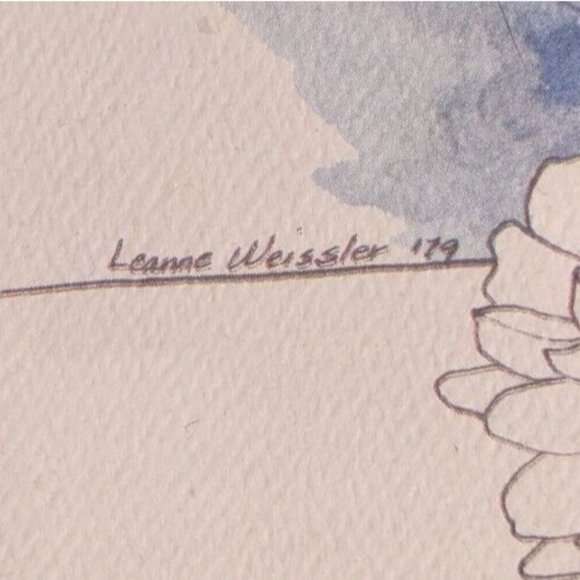 Vtg 70s Leanne Weissler Botanical Lithograph Floral Picture Art 1979 Boho Signed - Picture 2 of 15